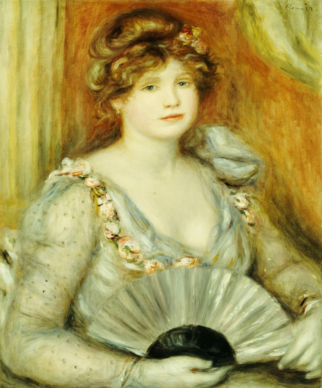 Vrouw met een waaier door Pierre Auguste Renoir