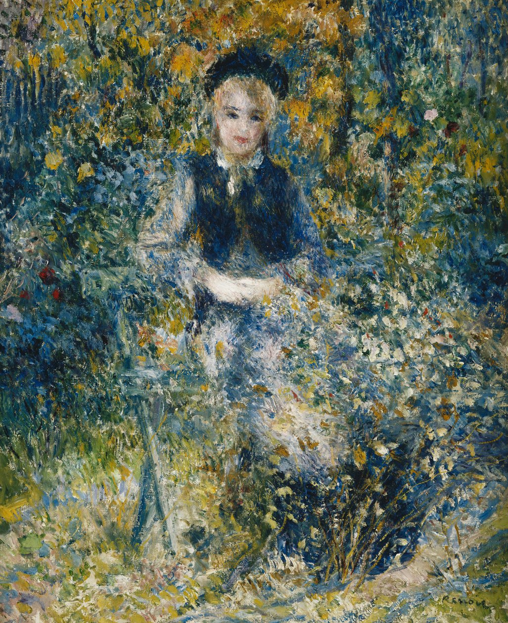 Jong Meisje op een Bank door Pierre Auguste Renoir