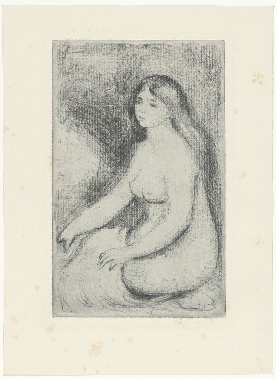 Zittende naakte vrouw door Pierre Auguste Renoir