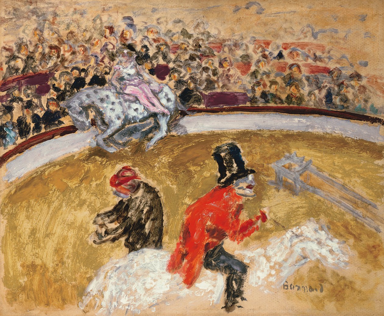 Bij het circus, ca.1897 (olieverf op board) door Pierre Bonnard