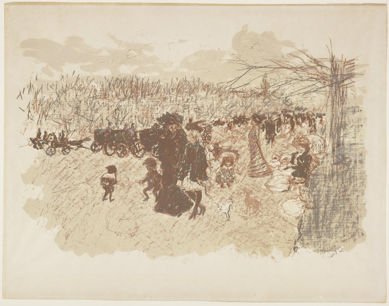 Avenue in het Bois de Boulogne, c. 1898 door Pierre Bonnard