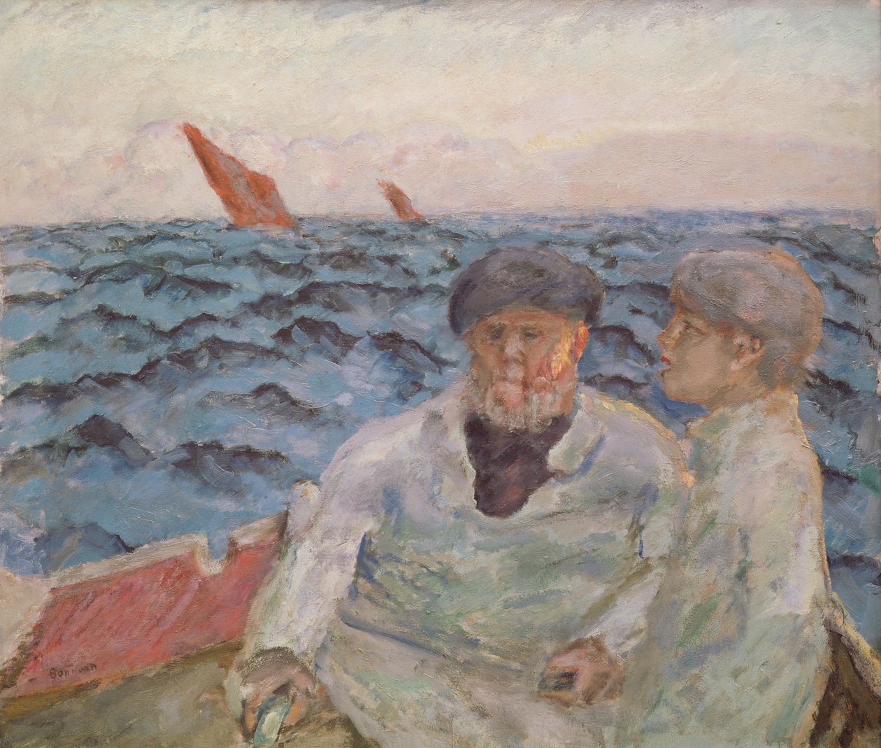 Vissers in Bretagne, 1907 door Pierre Bonnard