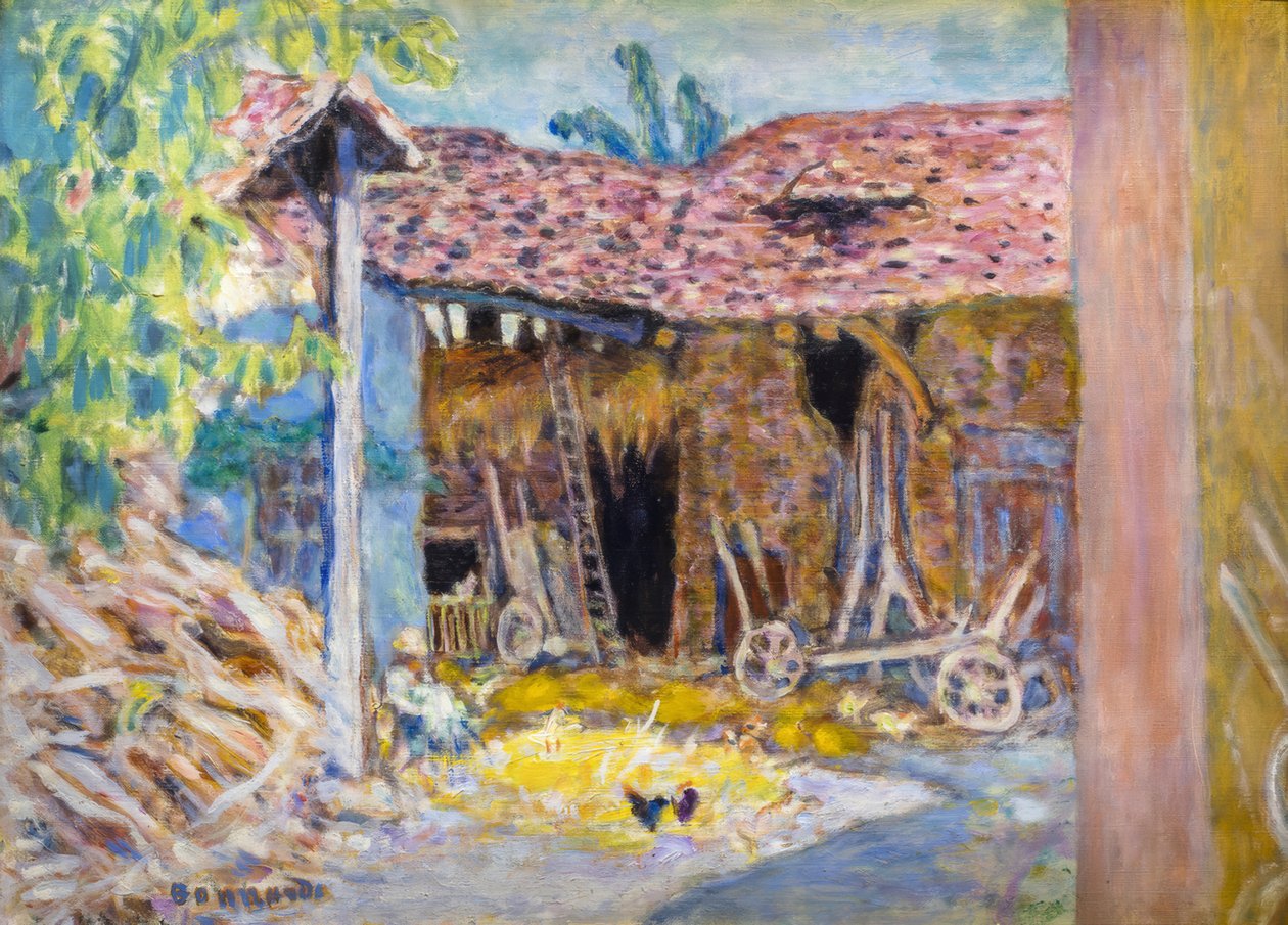 Binnenplaats van een boerderij of de schuur door Pierre Bonnard