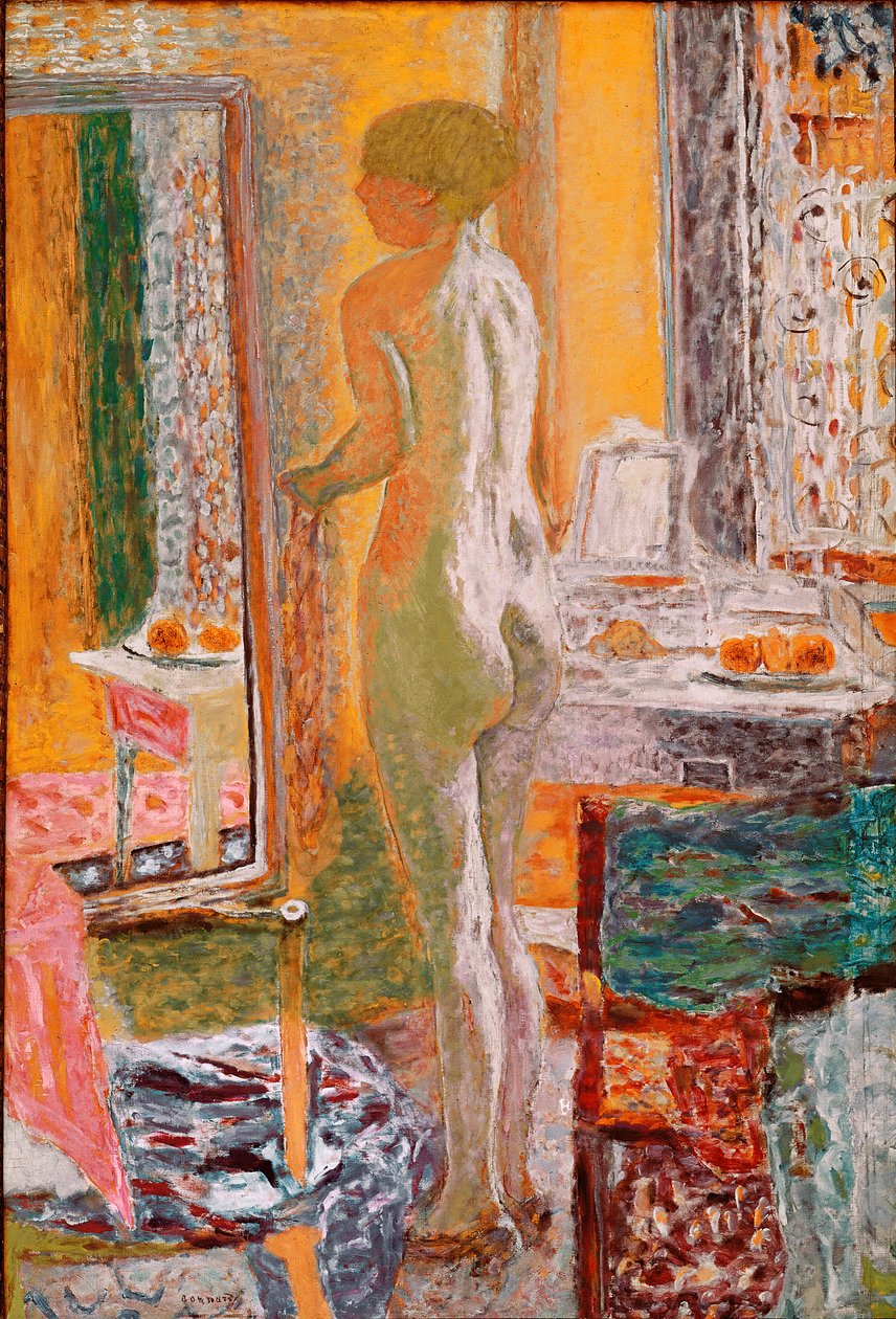 Naakt voor de spiegel. door Pierre Bonnard