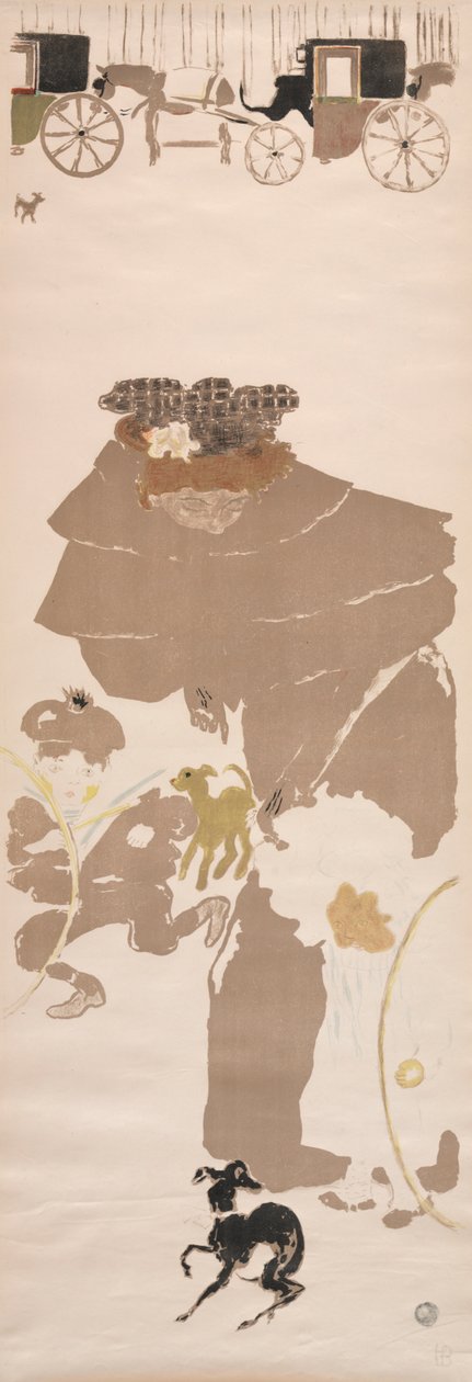 Kindermeisjes Promenade, Frieze van Koetsen, 1895 door Pierre Bonnard