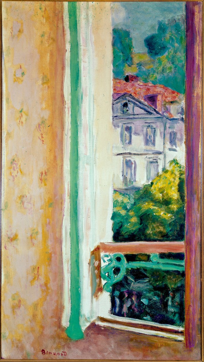 Open raam in Uriage. door Pierre Bonnard