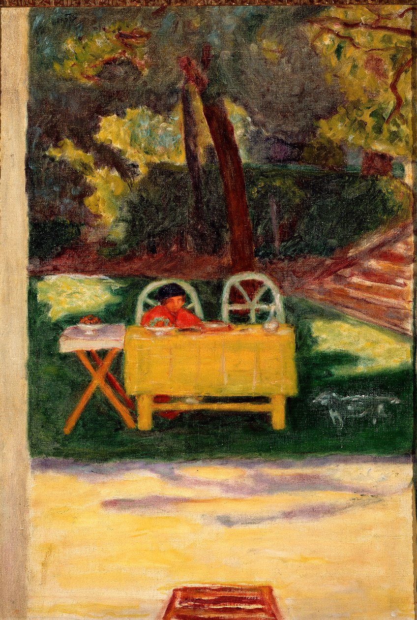 Proeven in de tuin. Schilderij door Pierre Bonnard (1867-1947), circa 1910. Olieverf op doek, Zon: 65x44cm Milaan, Privécollectie door Pierre Bonnard