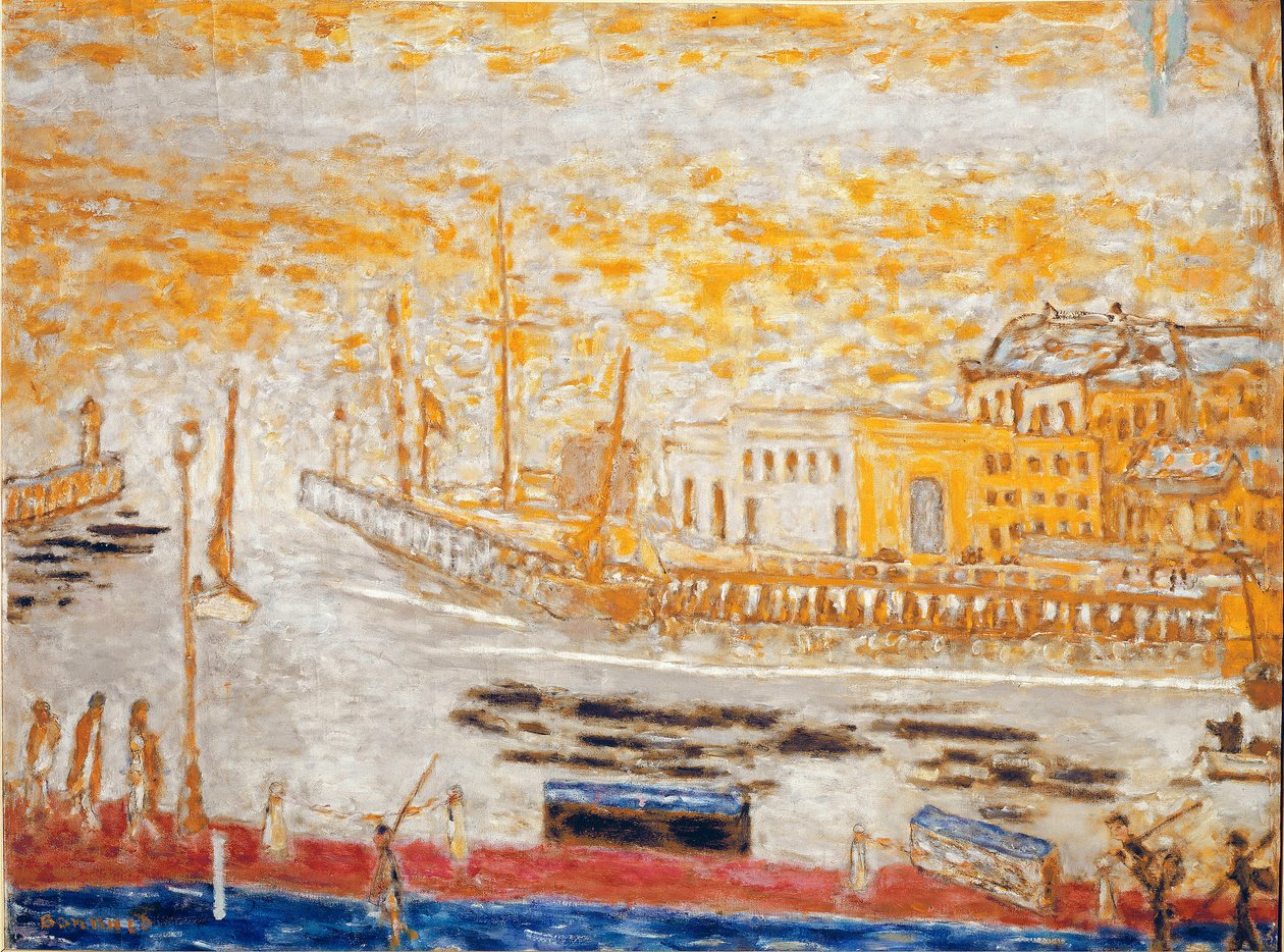 Trouville, de uitgang van de haven. door Pierre Bonnard