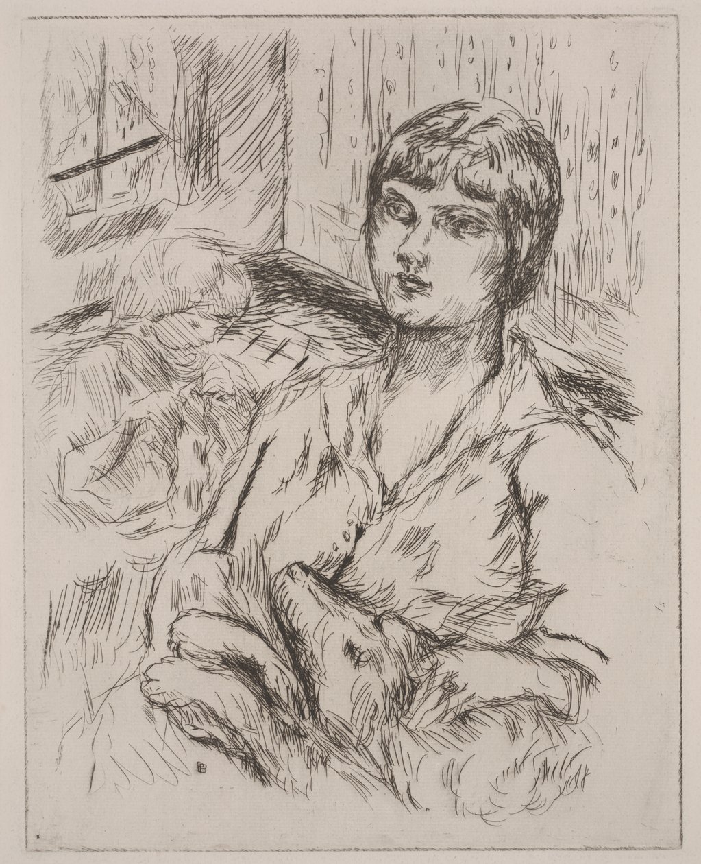 Vrouw met hond, illustratie uit "Dingo" door Octave Mirbeau door Pierre Bonnard