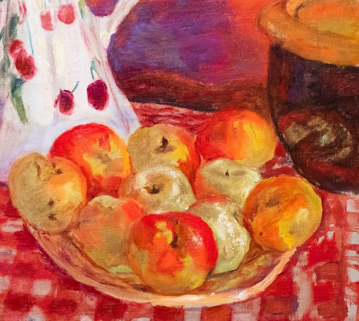 Gele en rode appels, detail door Pierre Bonnard