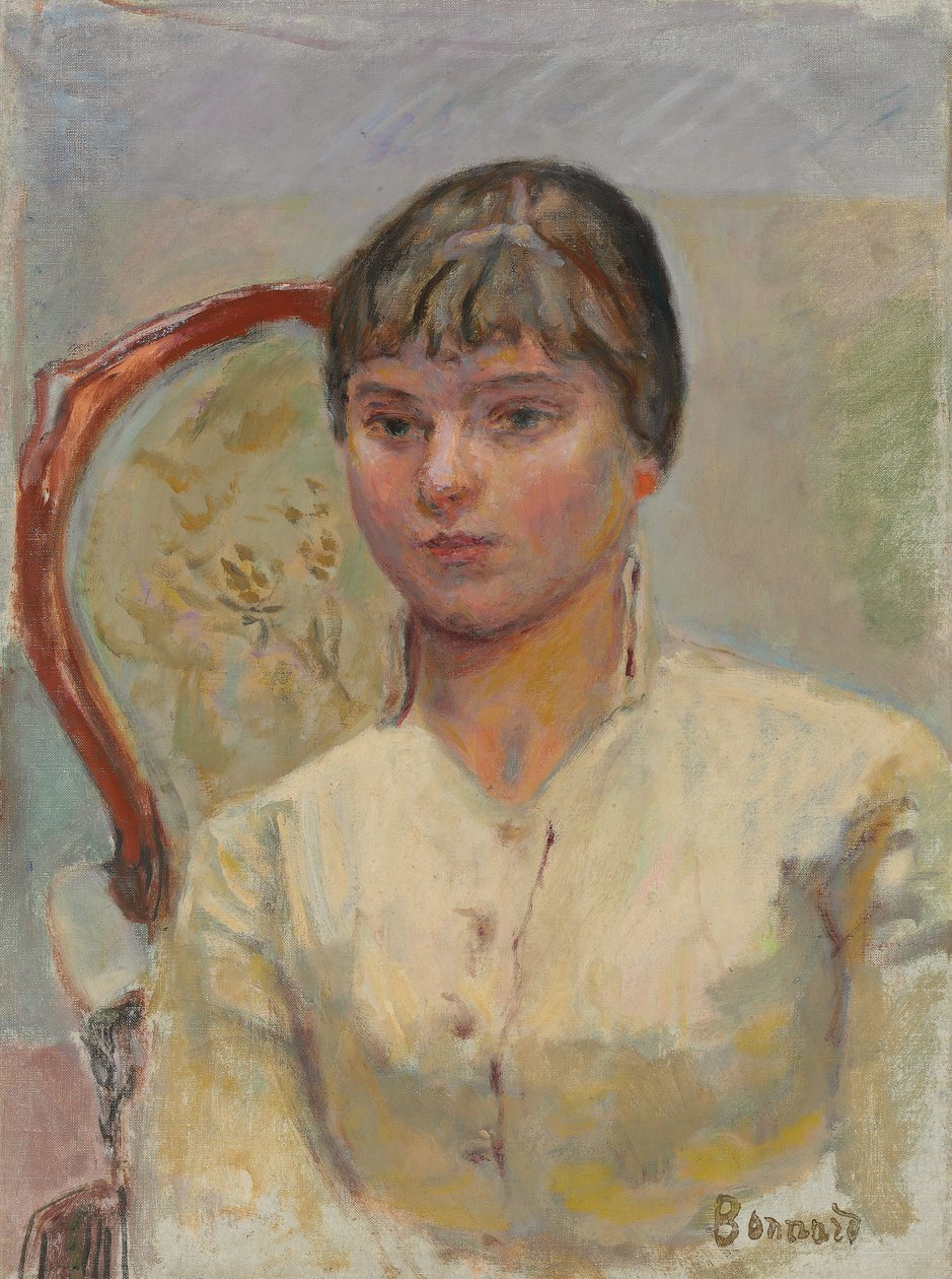 Jonge vrouw in een fauteuil (studie) door Pierre Bonnard