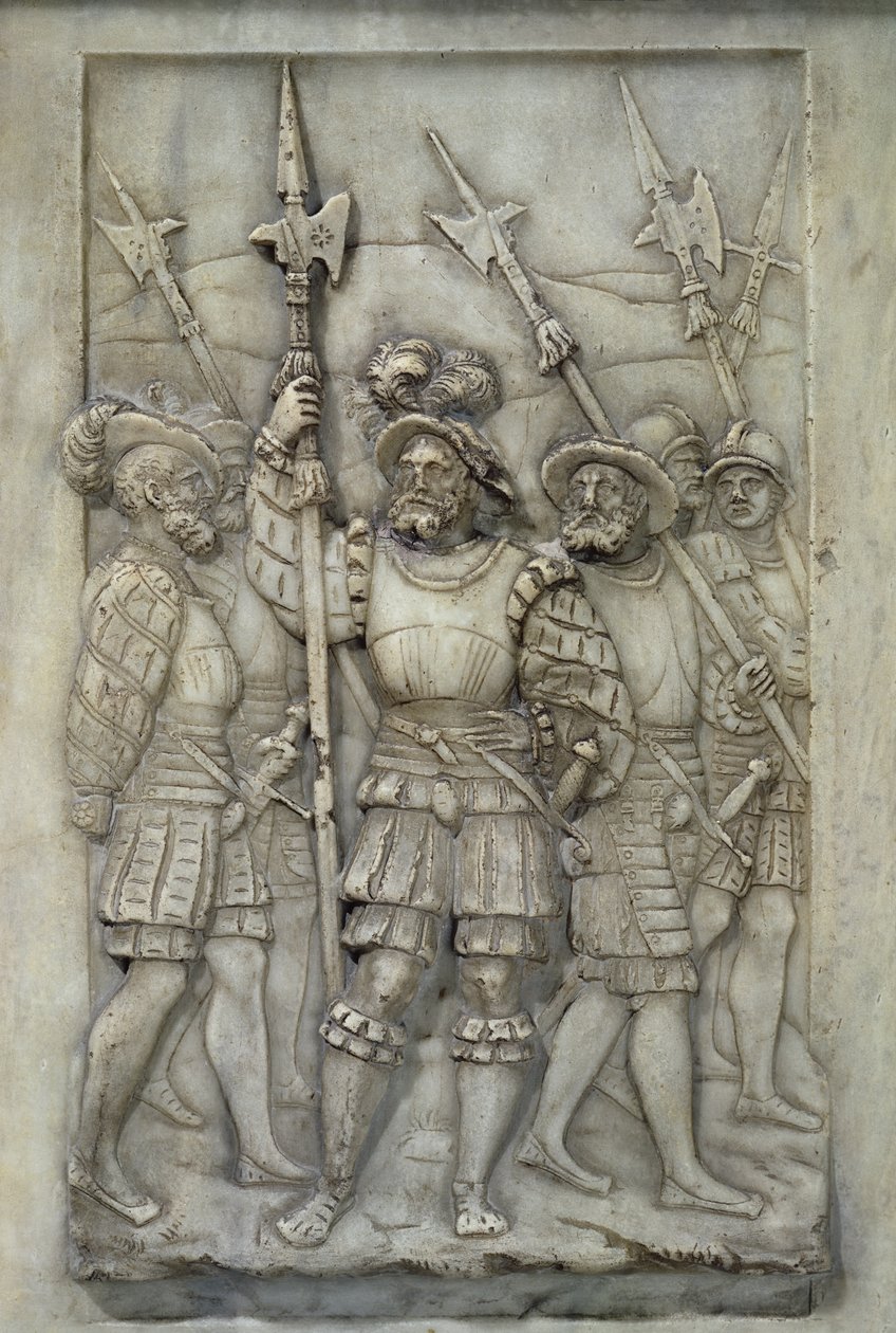 Helmbewapenden (detail) door Pierre Bontemps
