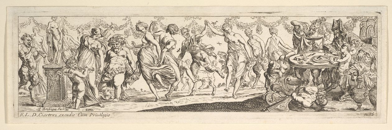 Bacchanaal, 1615-42 door Pierre Brebiette