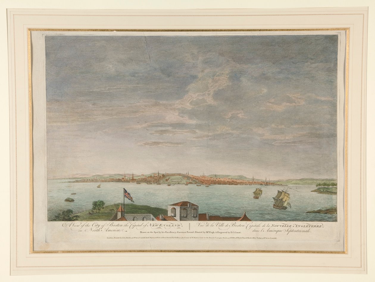 Een Uitzicht op de Stad Boston, de Hoofdstad van New England, in Noord-Amerika door Pierre Charles Canot