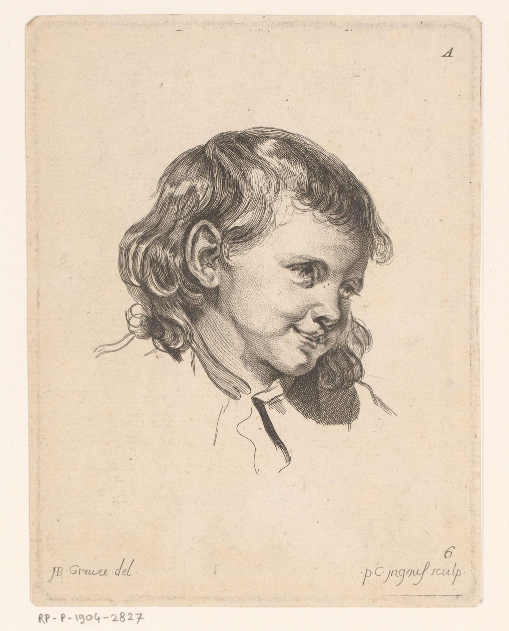 Hoofd van een kind, naar rechts gekeerd door Pierre Charles Ingouf