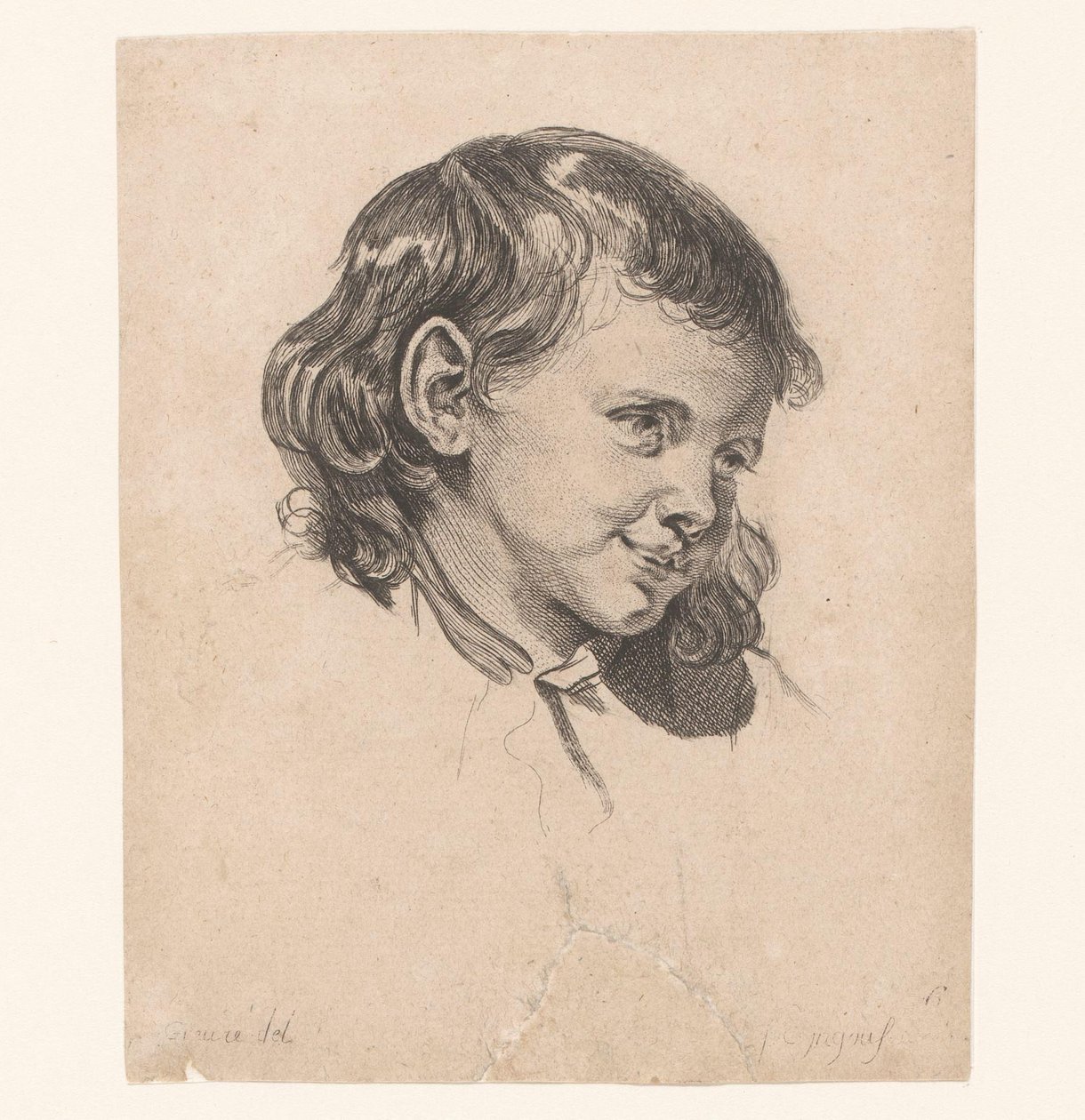 Hoofd van een kind, naar rechts gekeerd door Pierre Charles Ingouf