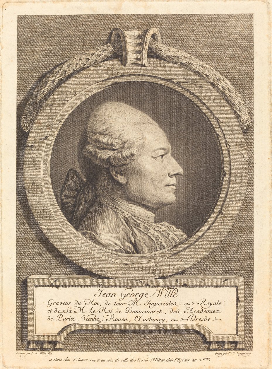 Jean George Wille door Pierre Charles Ingouf after Pierre Alexandre Wille