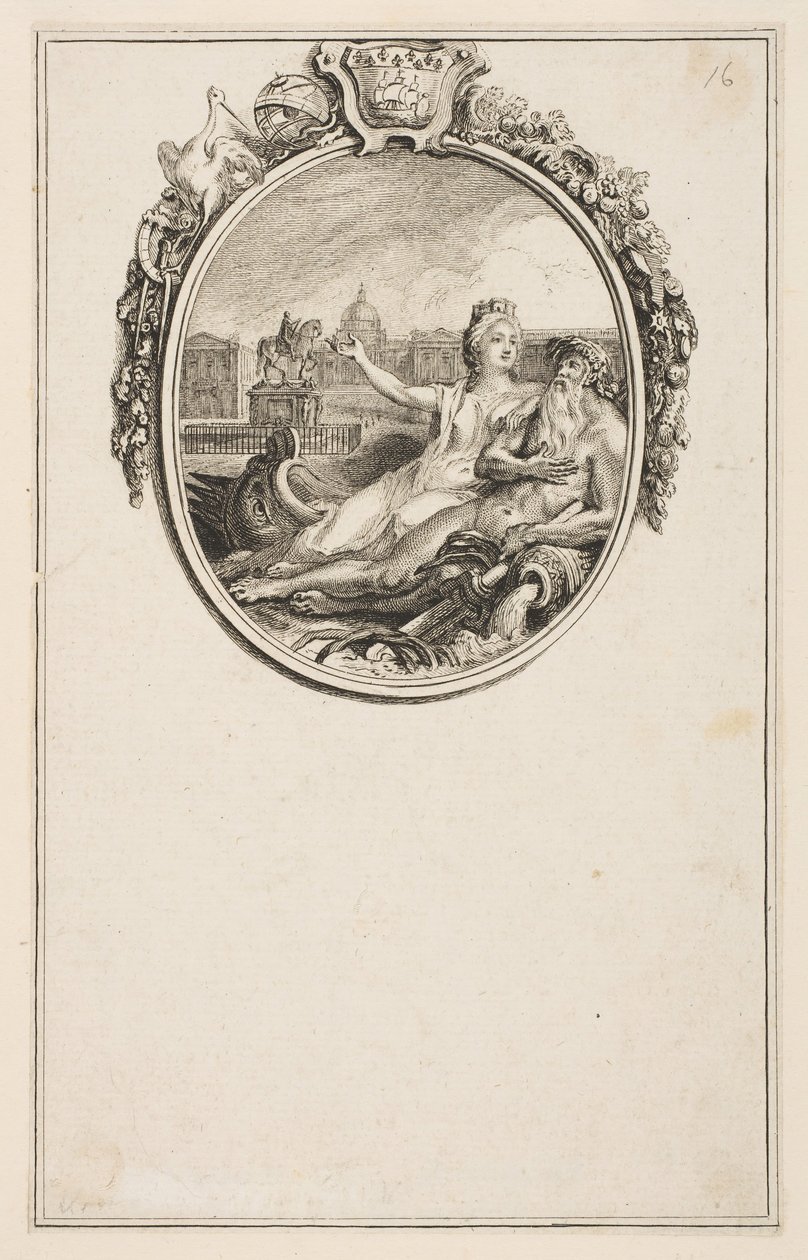 Inhuldiging van het ruiterstandbeeld van Lodewijk XV door Pierre Chenu