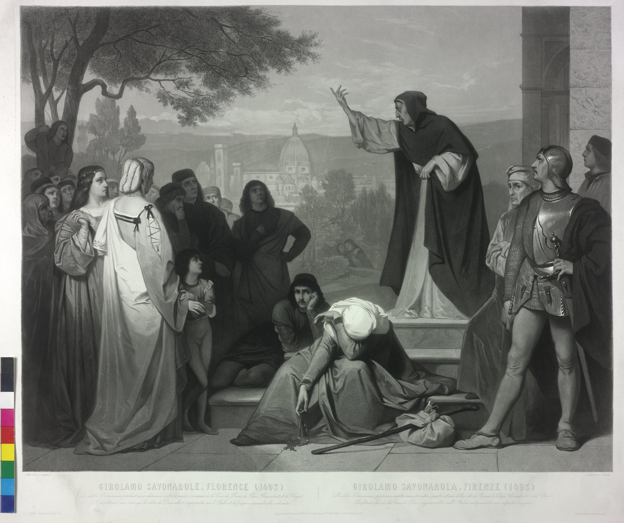 Savonarola preek in Florence 1493 door Pierre Cottin
