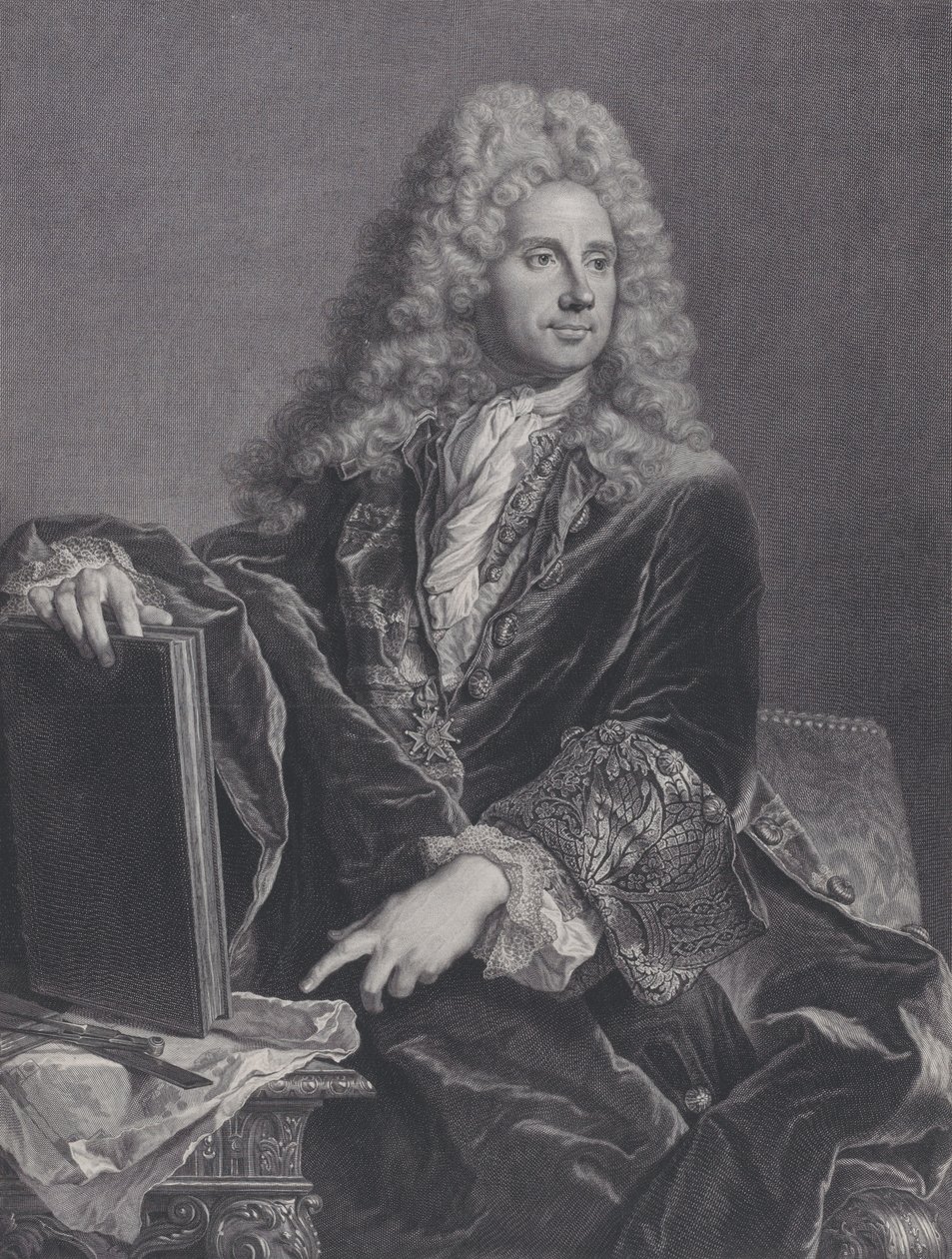 Portret van Robert de Cotte, 1722 door Pierre Drevet