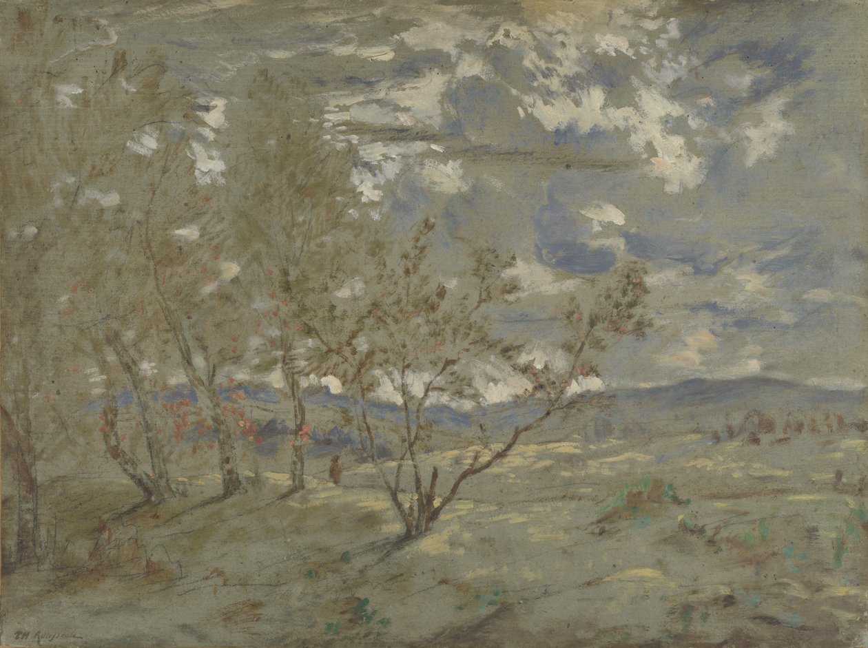 Landschap, ca 1865 door Pierre Etienne Theodore Rousseau