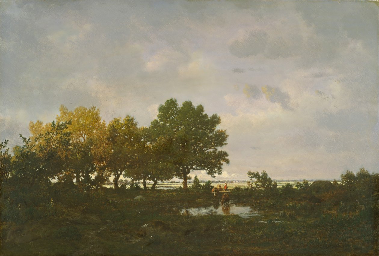 De vijver La Mare door Pierre Etienne Theodore Rousseau