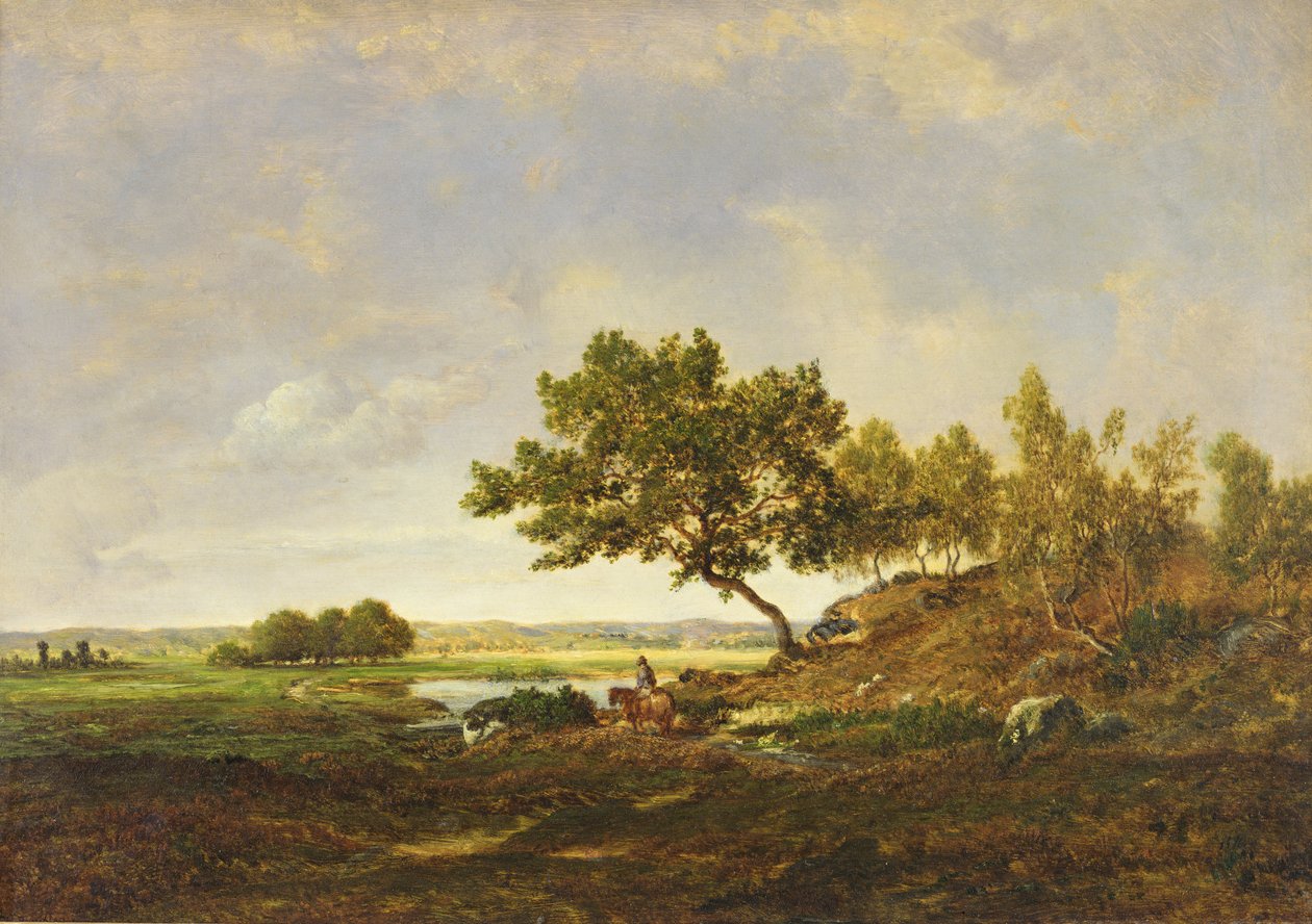De vijver aan de voet van de heuvel, ca.1848-55 door Pierre Etienne Theodore Rousseau
