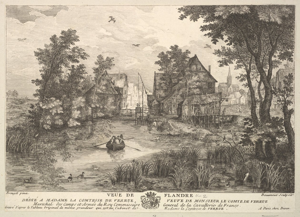 Uitzicht op Vlaanderen Veue de Flandre naar het schilderij in de collectie van Madame la Comtesse door Pierre Francois Beaumont