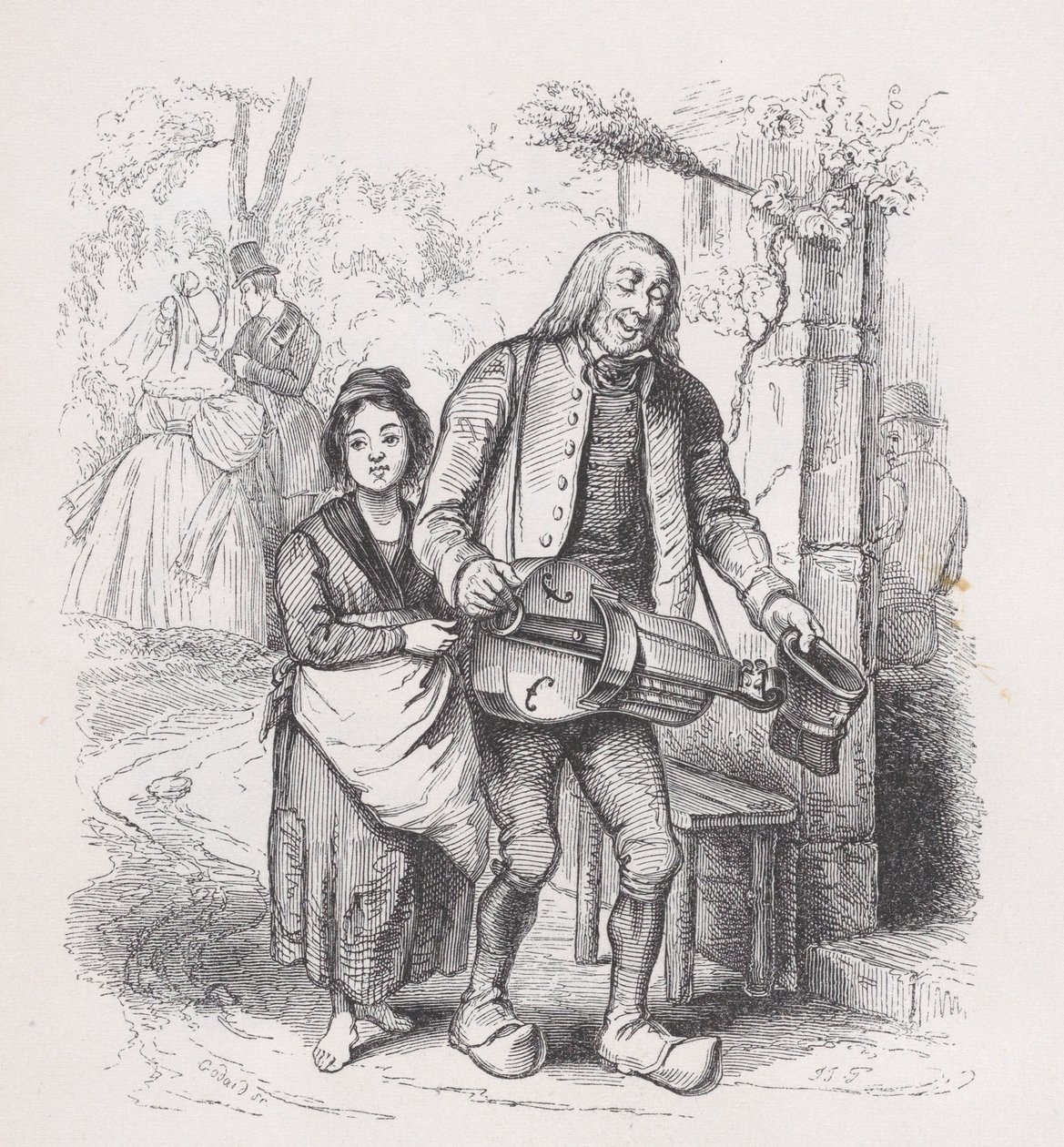 De blinde man van Bagnolet uit Het volledige werk van Béranger door Pierre Francois Godard