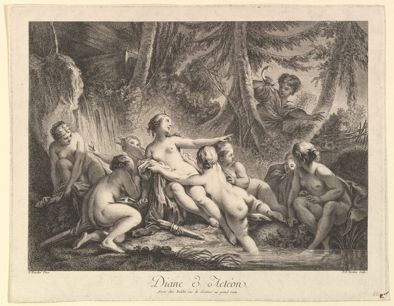 Diana en Acteon door Pierre François Tardieu