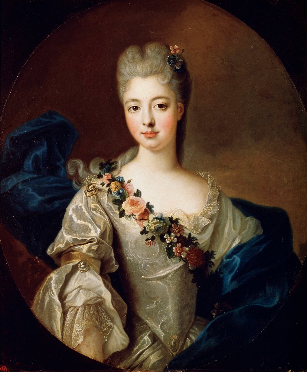 Portret van Charlotte Aglaé van Orléans, Mademoiselle de Valois, 1720s door Pierre Gobert