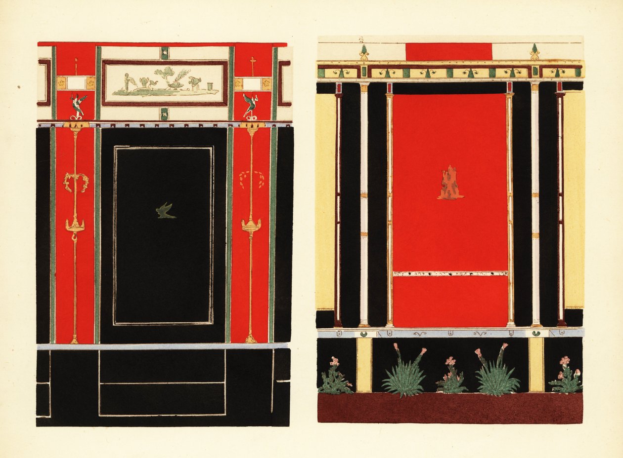 Panelen in het Gebouw van Eumachia, Pompeii door Pierre Gusman