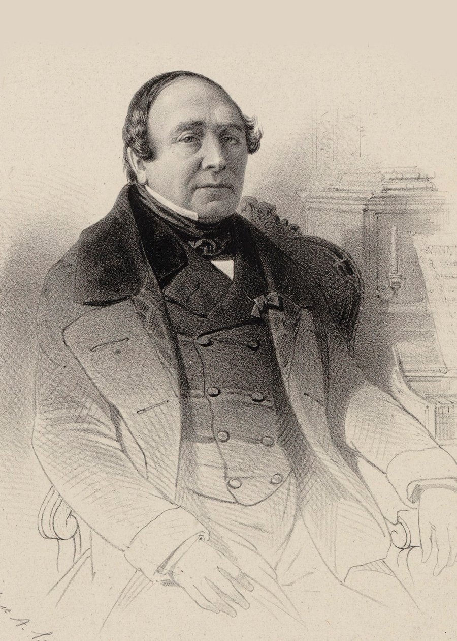 Portret van de operazanger Louis Antoine Eléonore Ponchard 1787-1866, 1850 door Pierre Hippolyte Aumont
