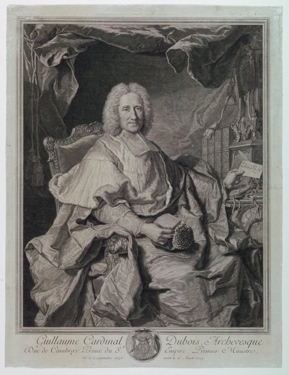 Portret van Guillaume Kardinaal Dubois (1650-1723) door Pierre Imbert Drevet