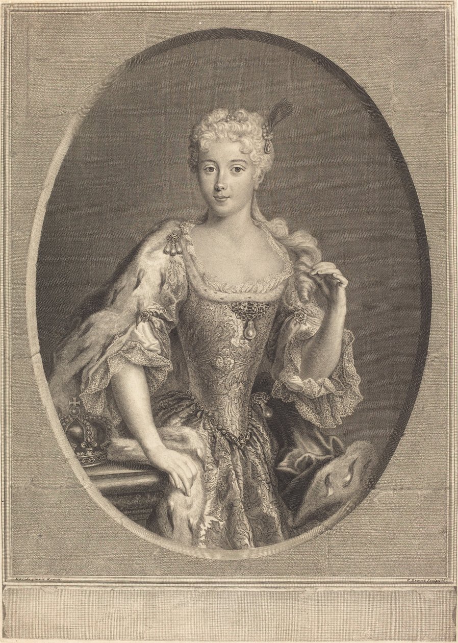 Maria Klementyna Sobieska door Pierre Imbert Drevet, after Antonio David