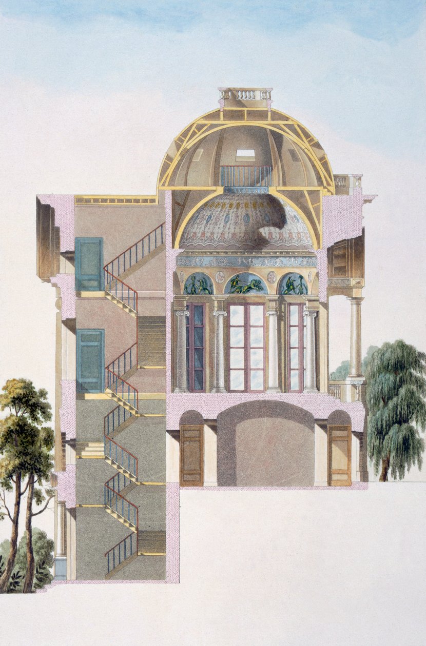 Dwarsdoorsnede van het Paviljoen van Hingene, nabij Antwerpen, uit 