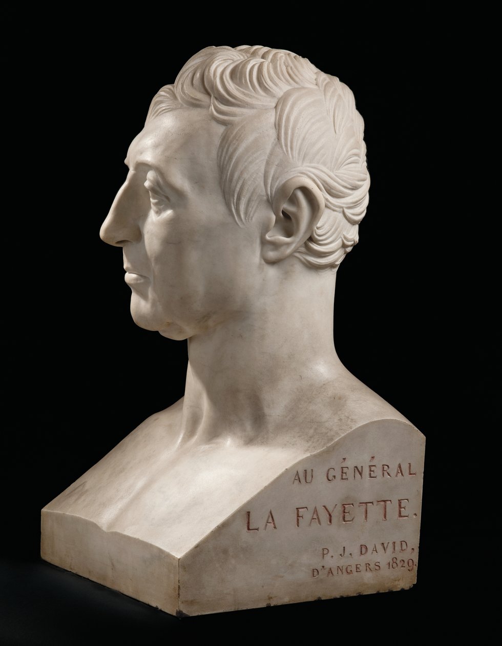Borstbeeld van Marie-Joseph-Gilbert du Motier, markies de La Fayette door Pierre Jean David dAngers