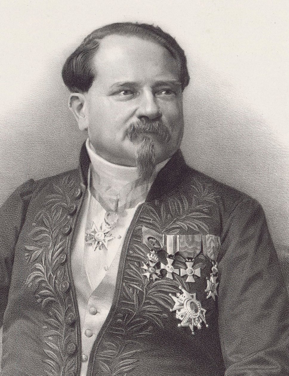 Portret van de componist Jean-Georges Kastner 1810-1867, 1866 door Pierre Lanith Petit