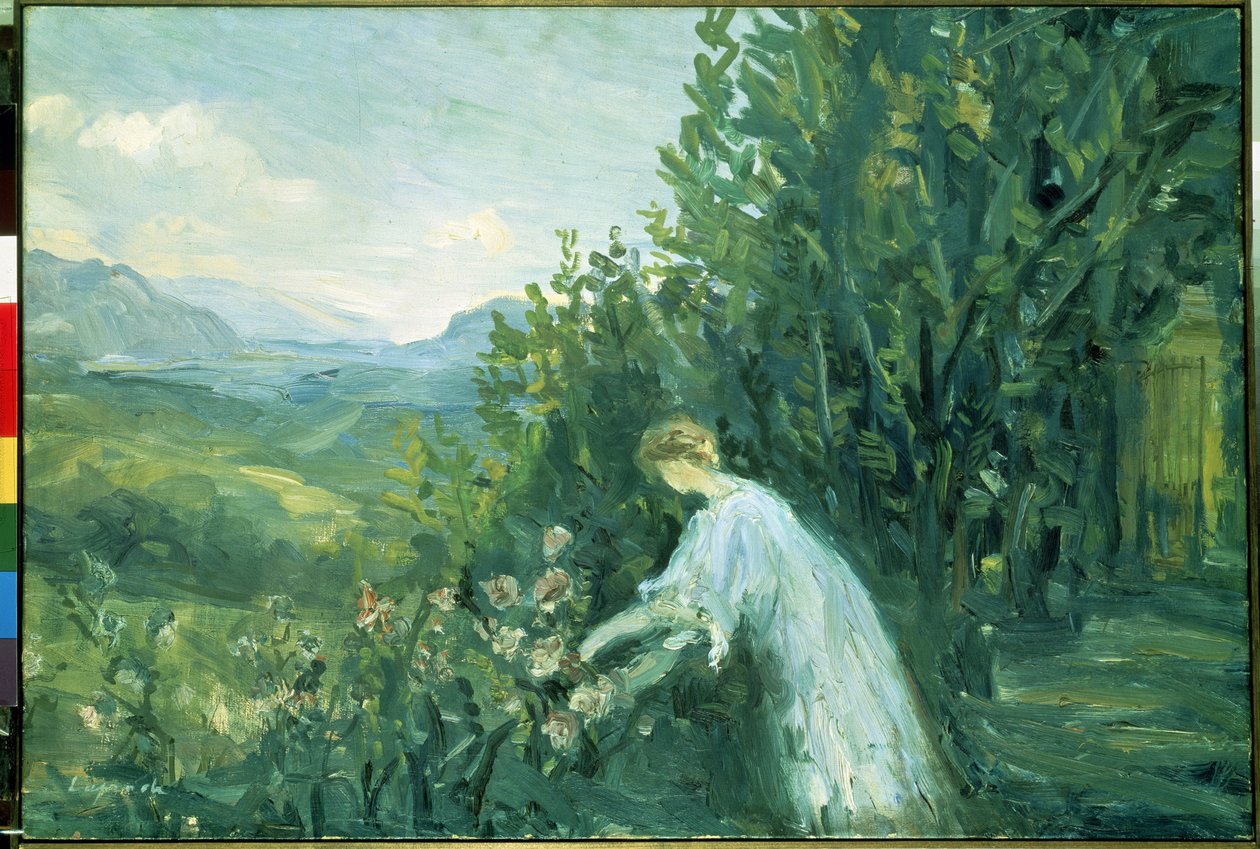 Vrouw in een tuin door Pierre Laprade