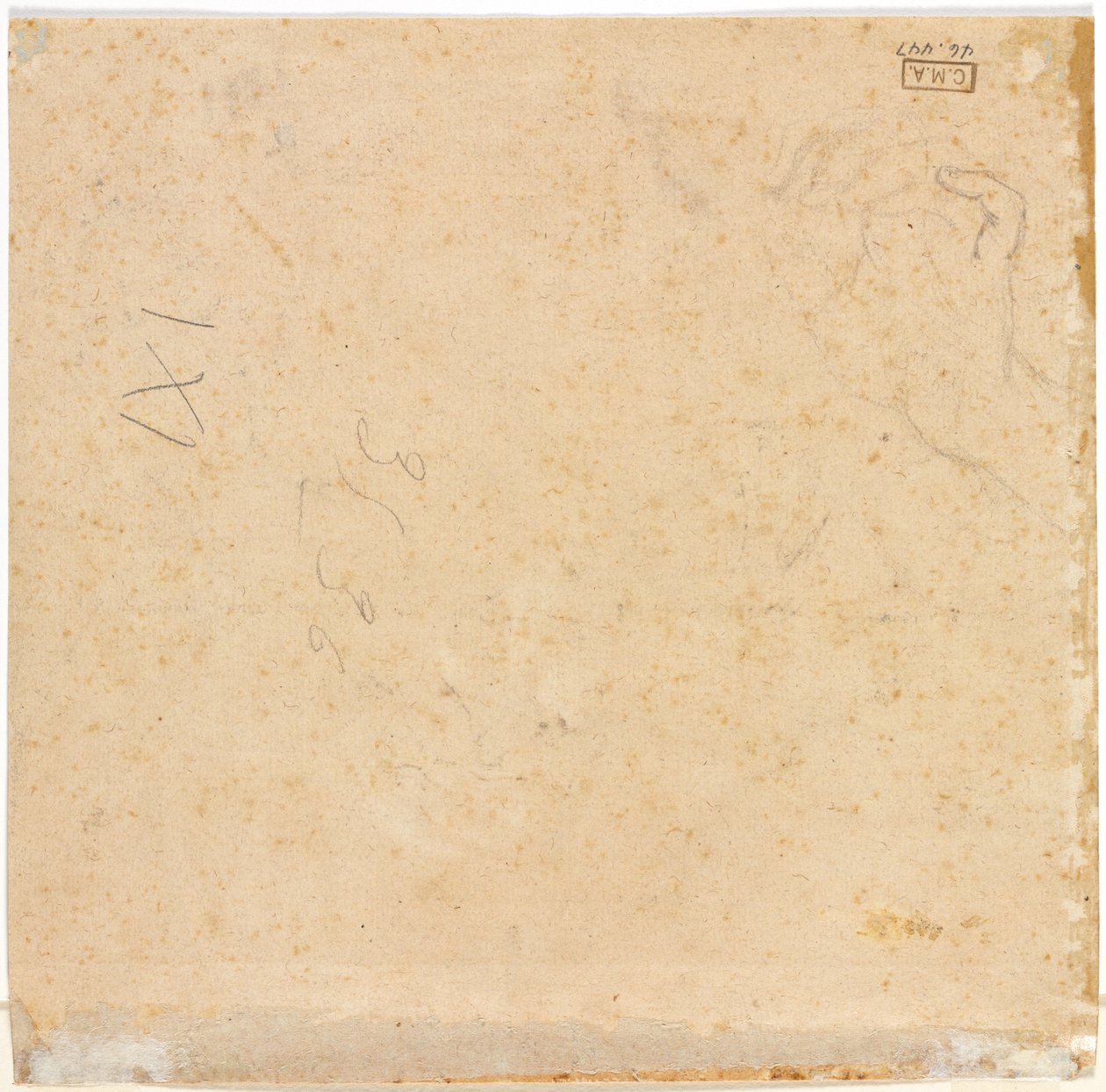 Schets van een Hand (verso) door Pierre Lenfant