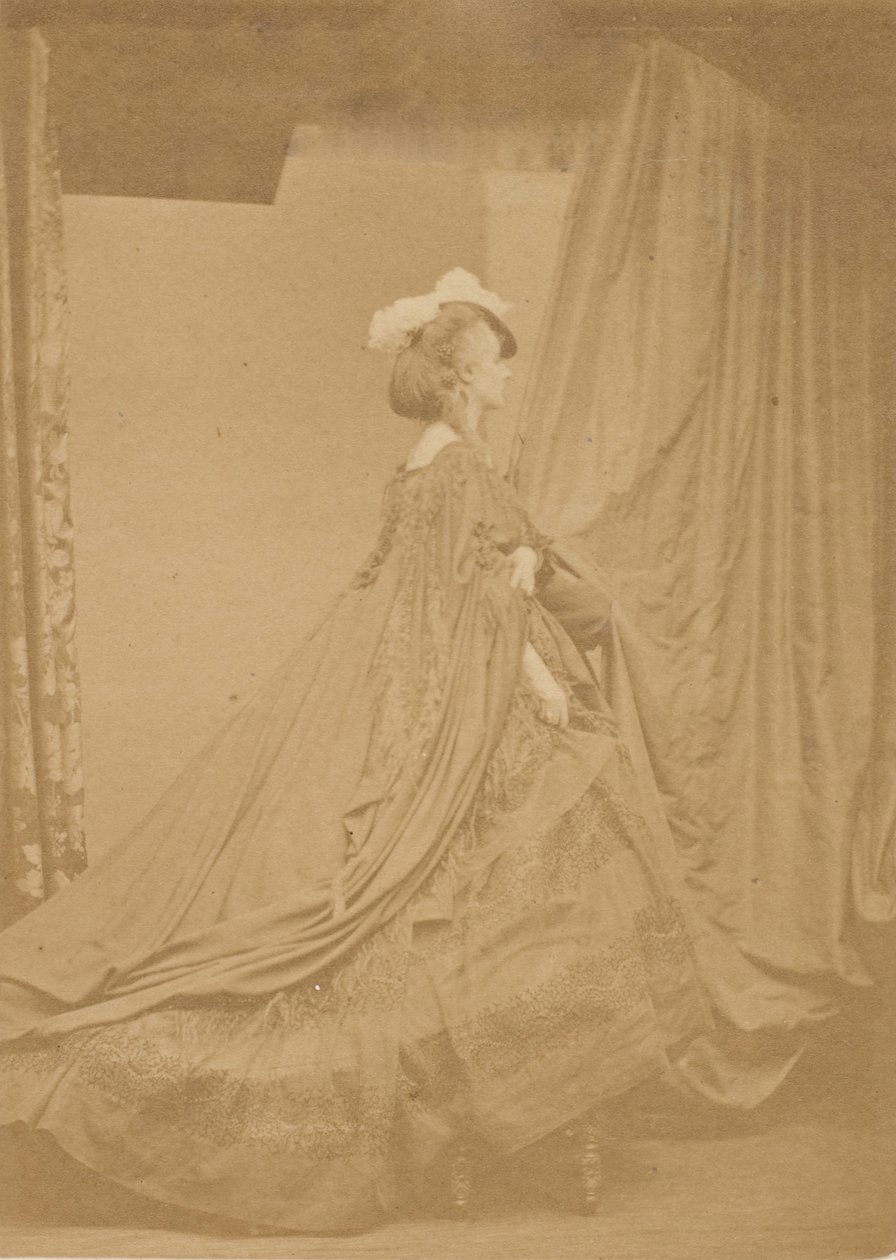 De hoed met andere veer, 1860s door Pierre Louis Pierson