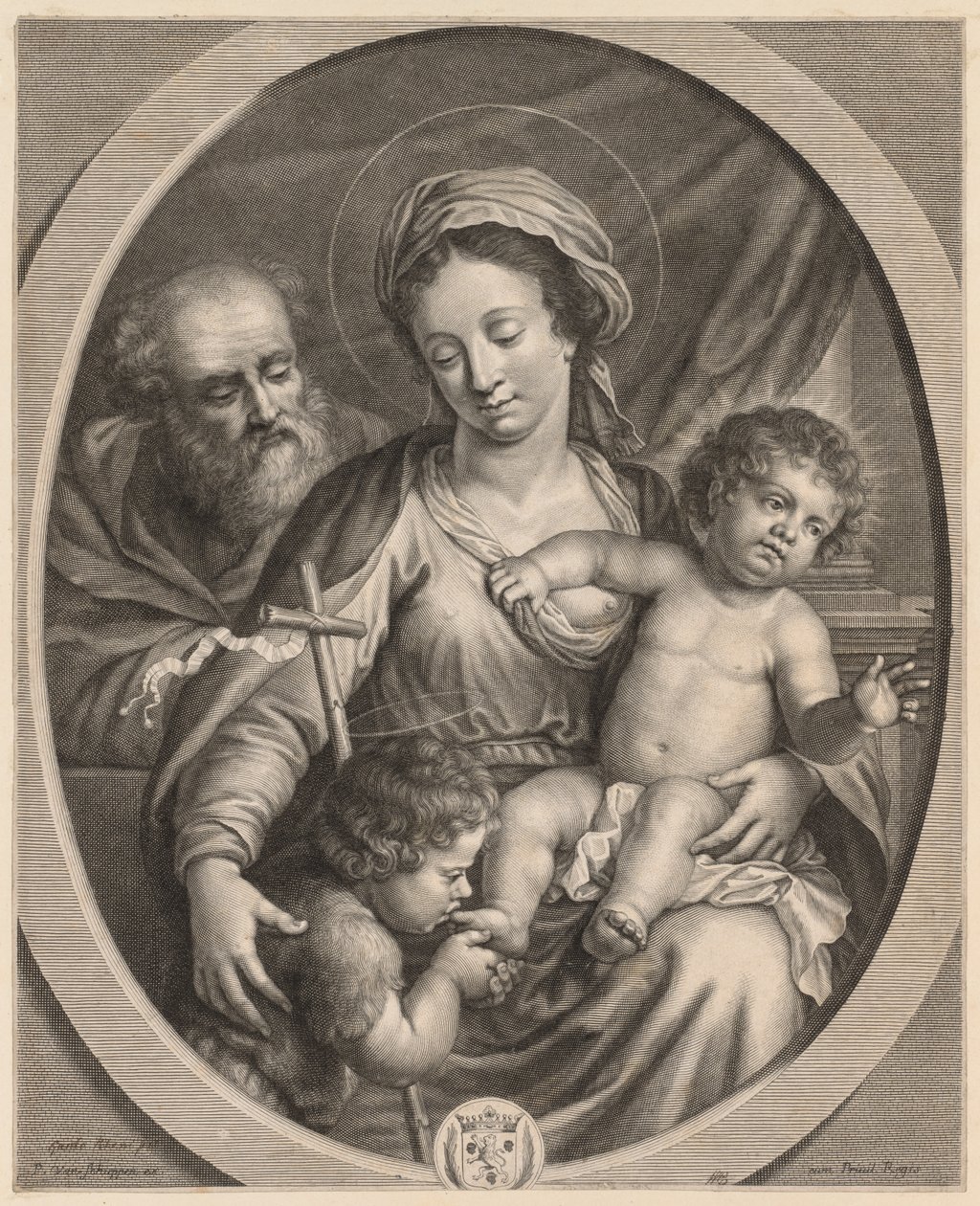 Heilige Familie en Sint Johannes door Pierre Louis van Schuppen