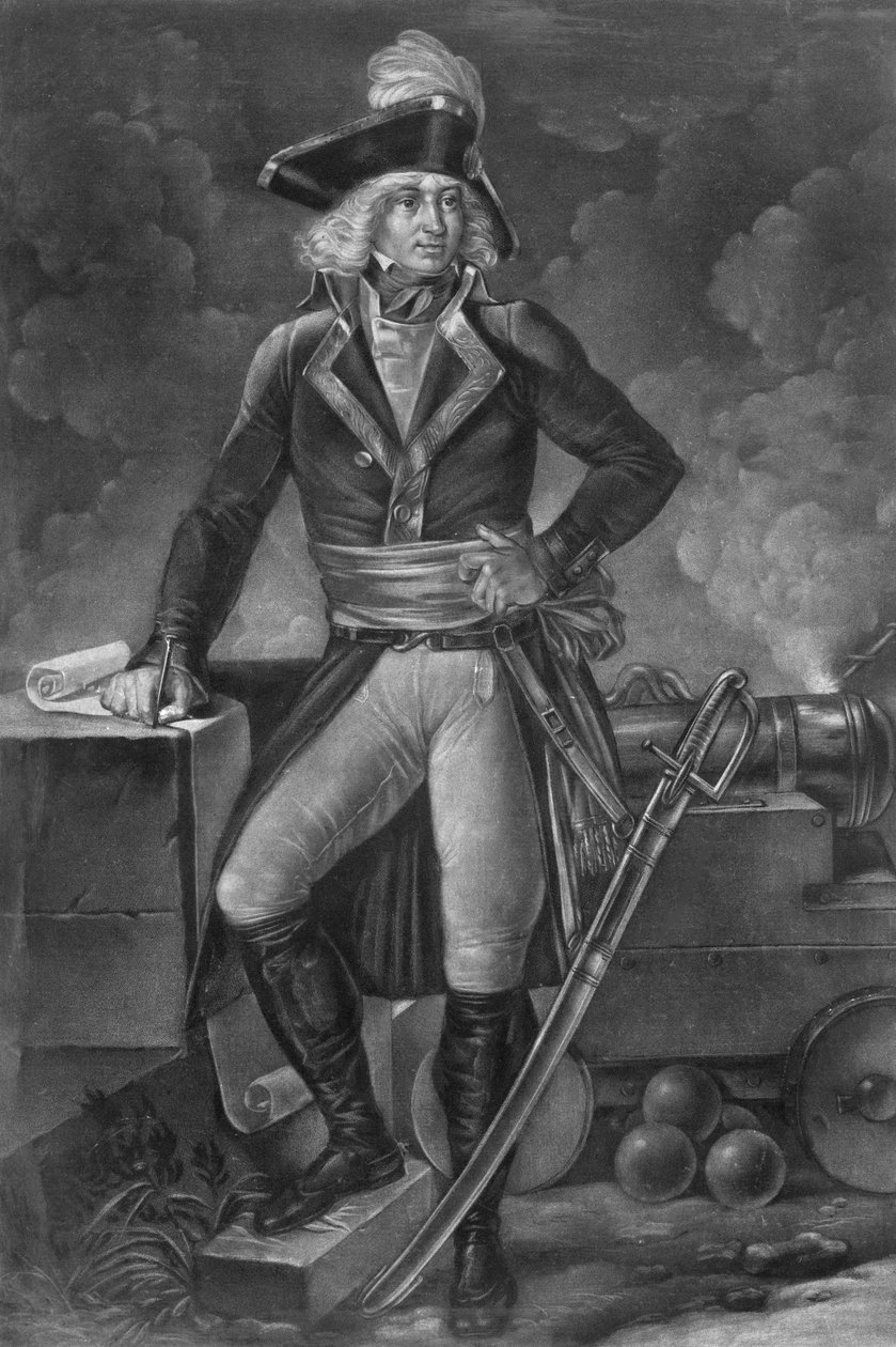 Generaal Charles Pichegru (1761-1804) - Portret van Charles Pichegru (1761-1804), generaal en chef van de legers van het Noorden, van Sambre en Meuse, van Rijn en van Moezel - Gravure door Pierre Michel Alix (1762-1817), door Alexandre Evariste FRAGONARD ( door Pierre Michel Alix