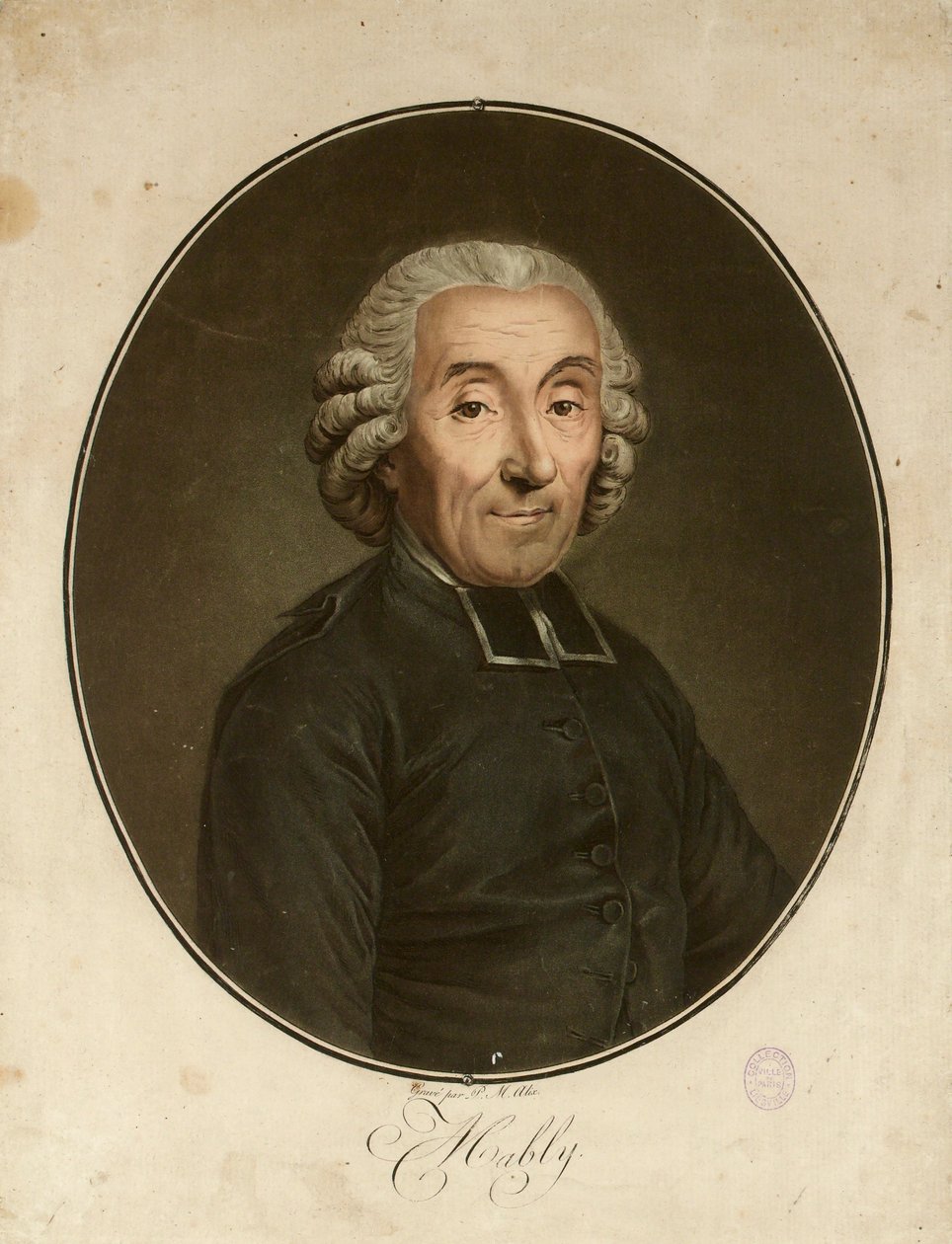 Portret van Gabriel Bonnot de Mably door Pierre Michel Alix