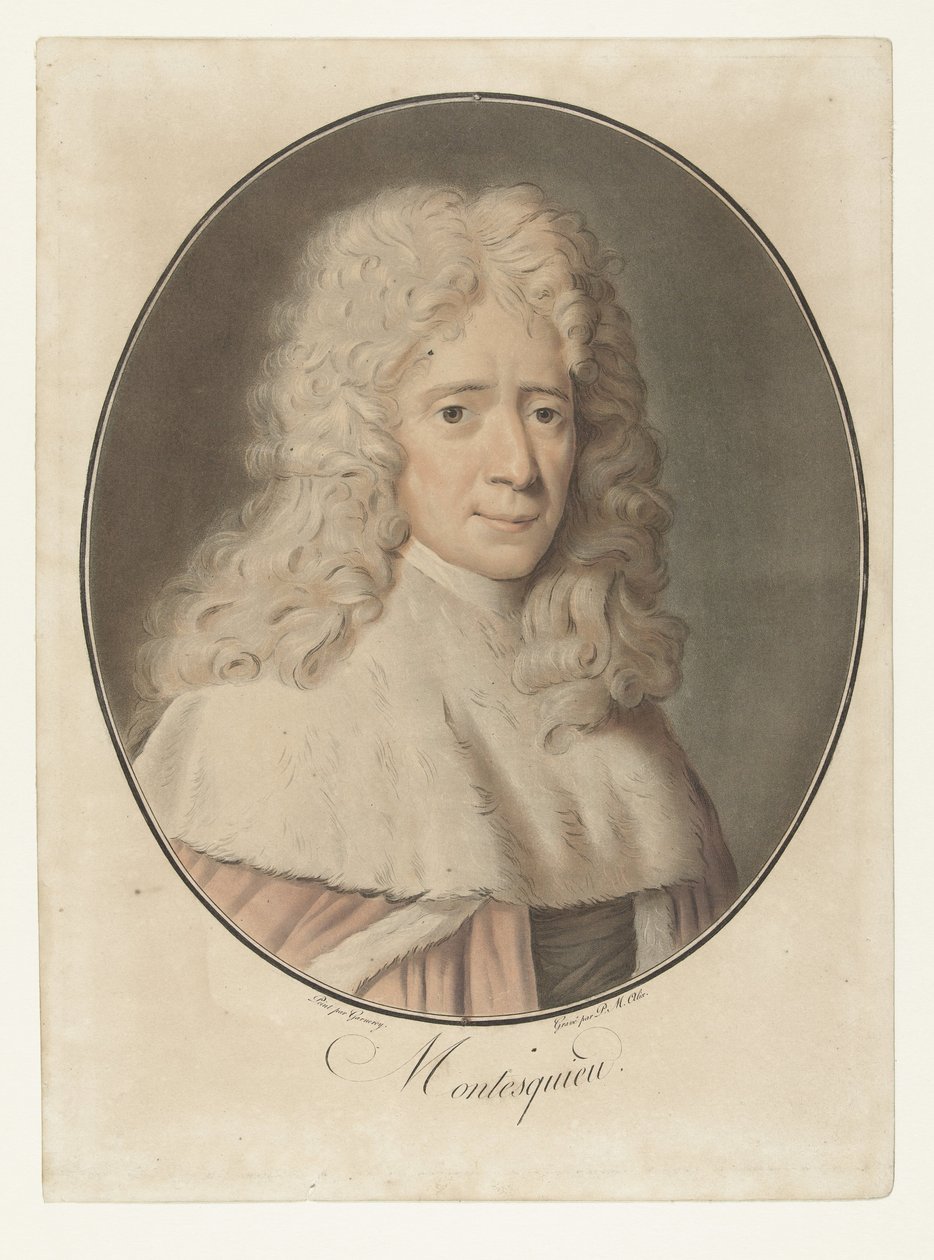 Portret van Charles de Montesquieu door Pierre Michel Alix