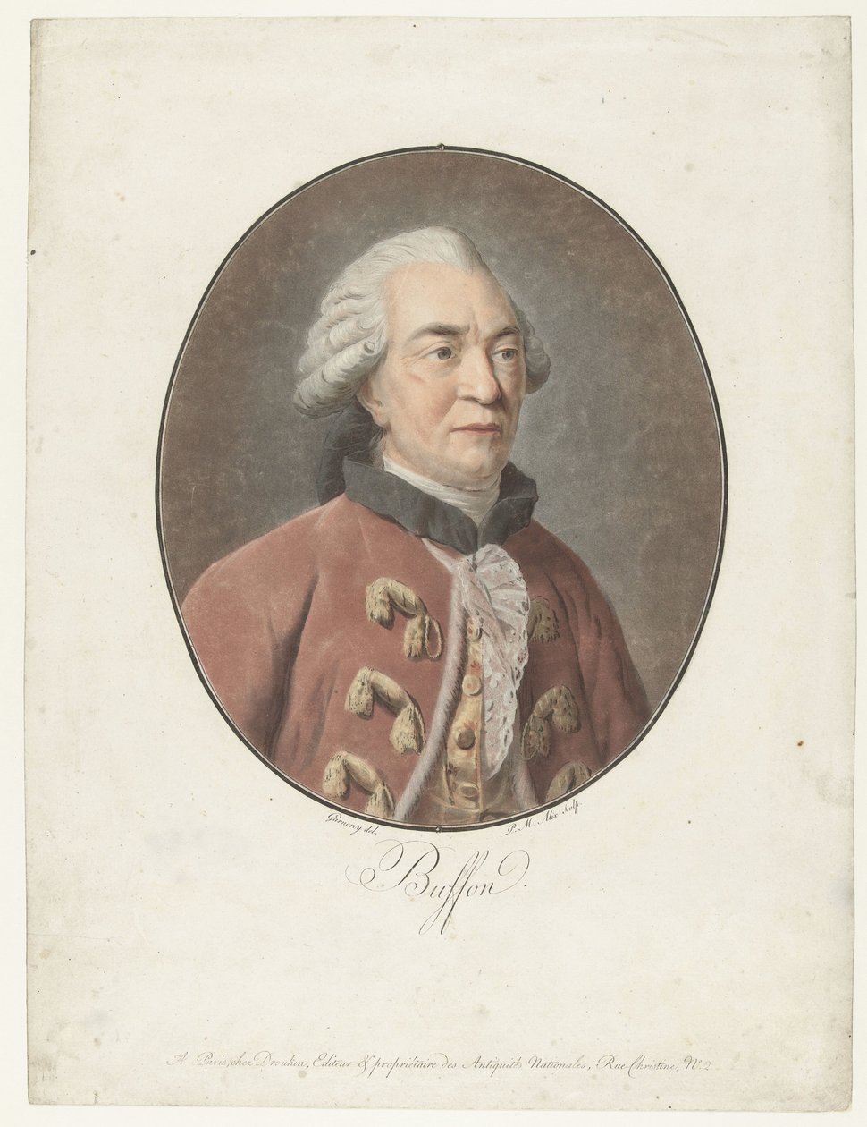 Portret van Georges Louis Leclerc graaf van Buffon (Collection des Grands Hommes) door Pierre Michel Alix