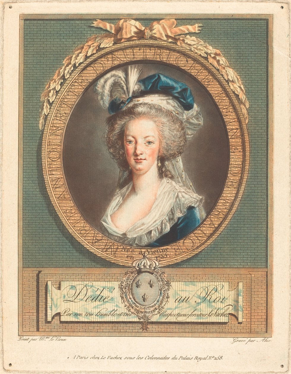 Koningin Marie-Antoinette door Pierre Michel Alix after Élisabeth Louise Vigée Le Brun