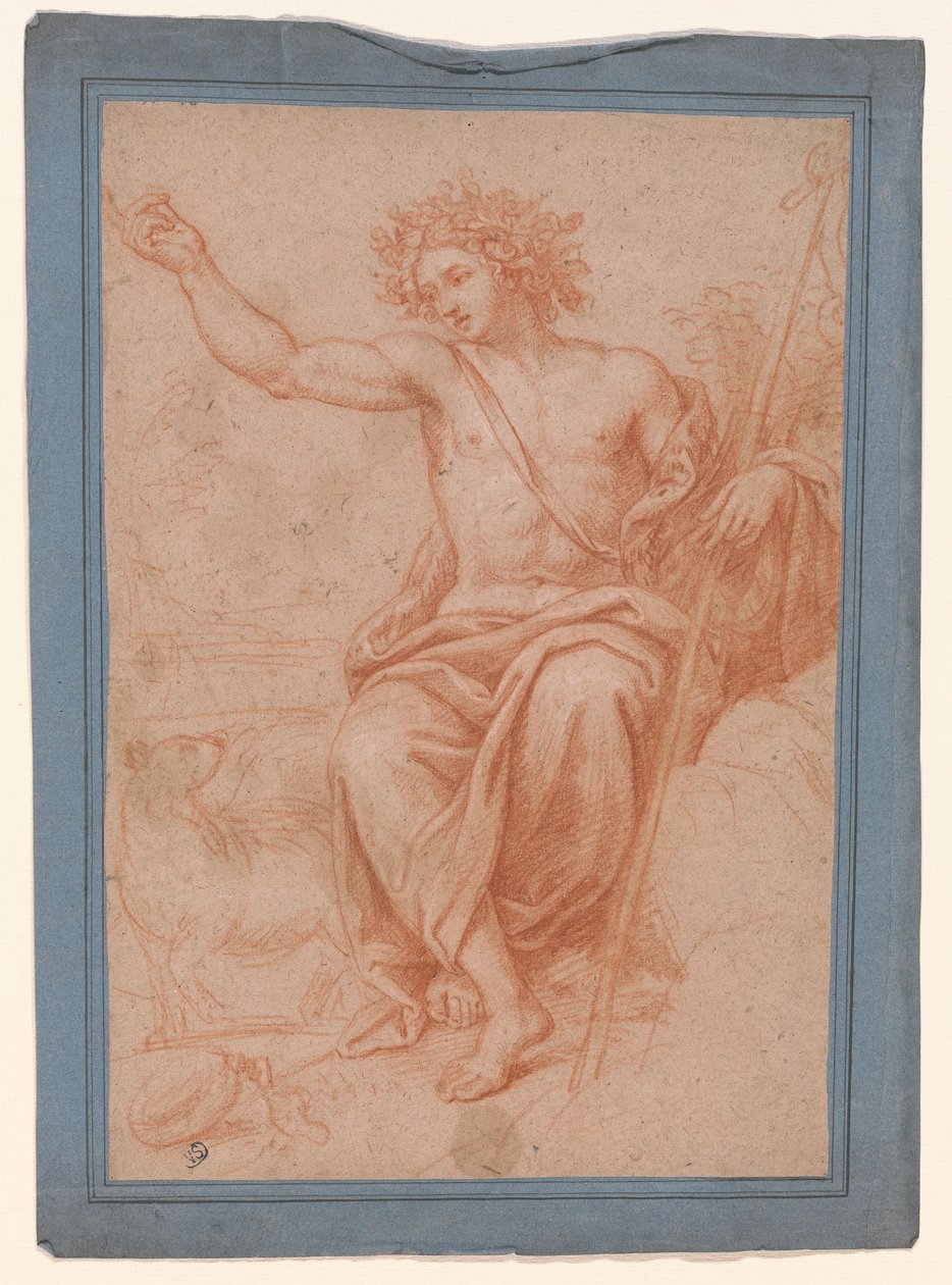 Studie von Apollo oder Johannes dem Täufer door Pierre Mignard