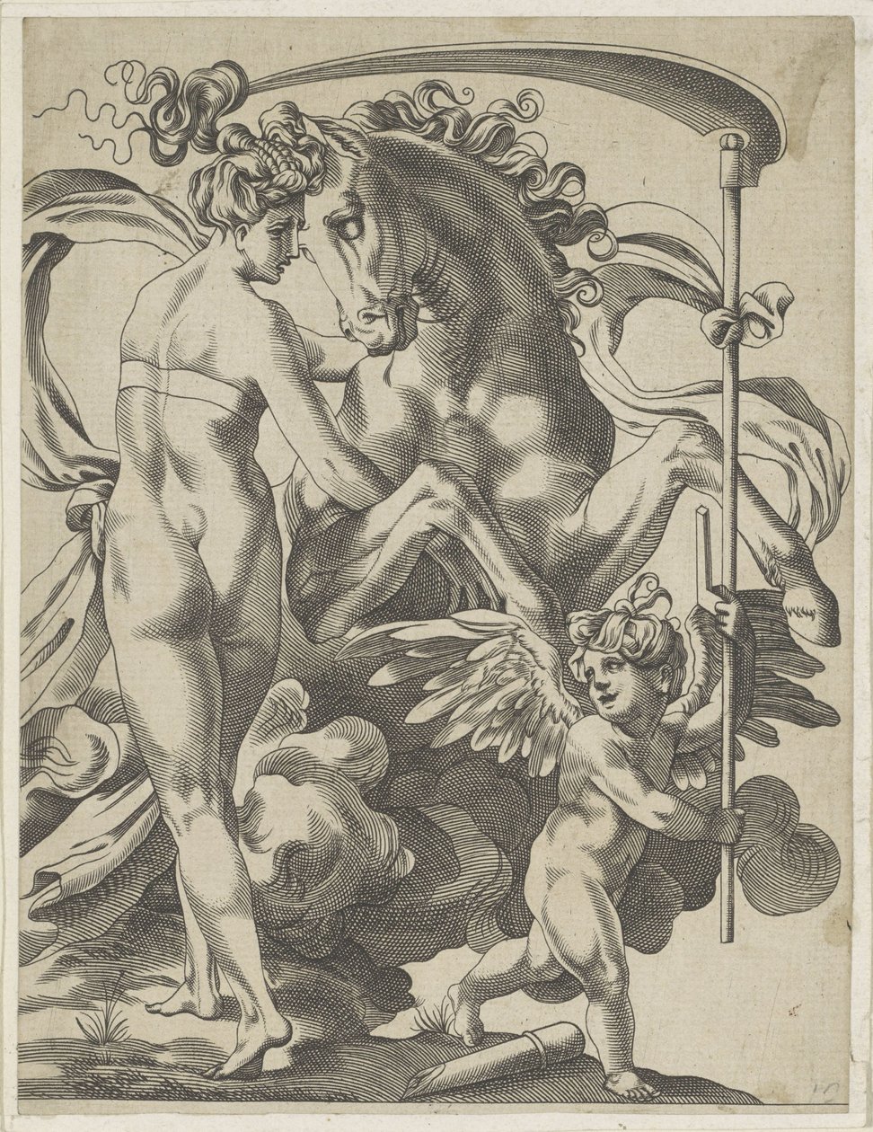 Saturnus en de nimf Philyra door Pierre Milan
