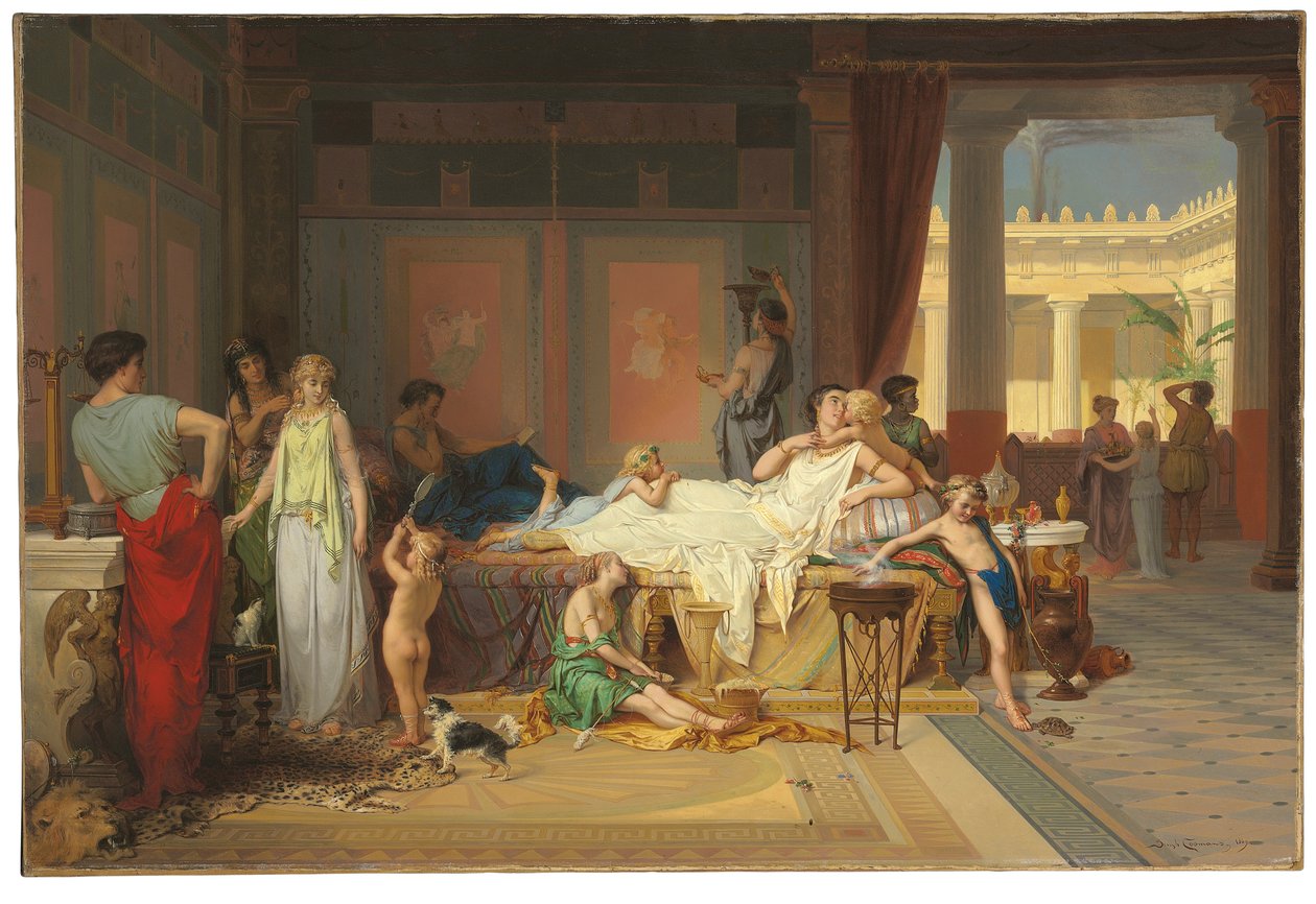 Het laatste uur van Pompeii - Het huis van de dichter door Pierre Oliver Joseph Coomans
